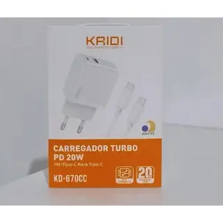 CARREGADOR TURBO 20W TIPO C COM 02 ENTRADAS