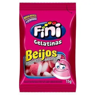BALAS DE GELATINA BEIJOS DE MORANGO 100G FINI